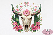 Preppy Cowgirl PNG Floral Cow, an Illustration by Daily.Designs (Thumbnail 1 of 5)