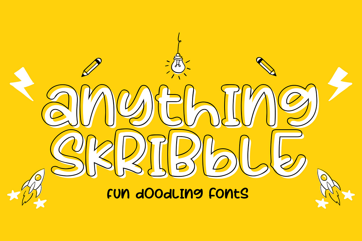 Anything Scribble Fonts, a Font by Crump Hand (Photo 1 of 6)