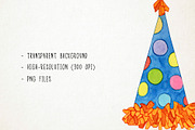 Watercolor Birthday Clipart, Party, an Object Graphic by Paulaparaula (Thumbnail 3 of 3)