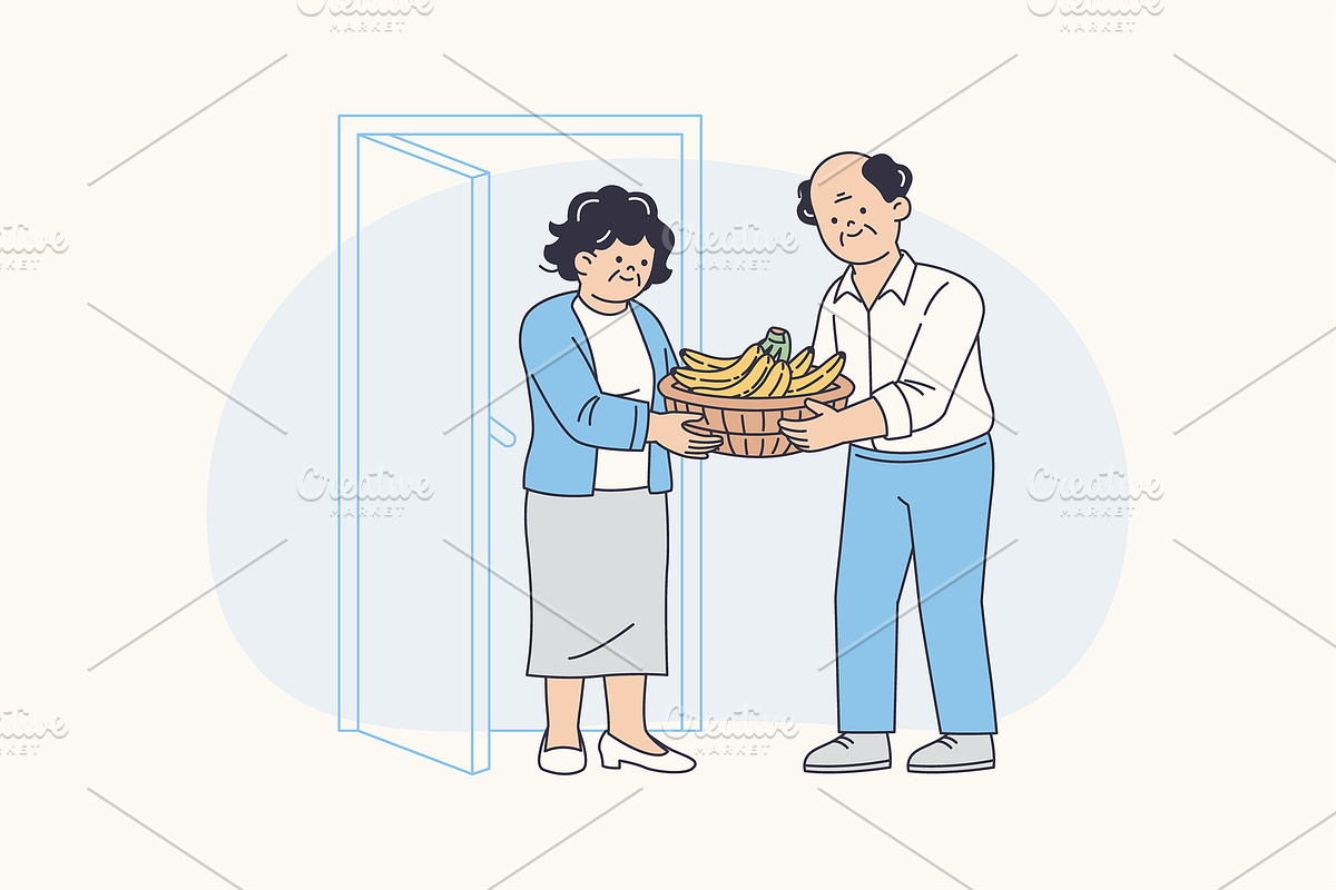 Connected Safe Seniors Illustration, an Object Graphic by Jump Studio (Photo 8 of 12)