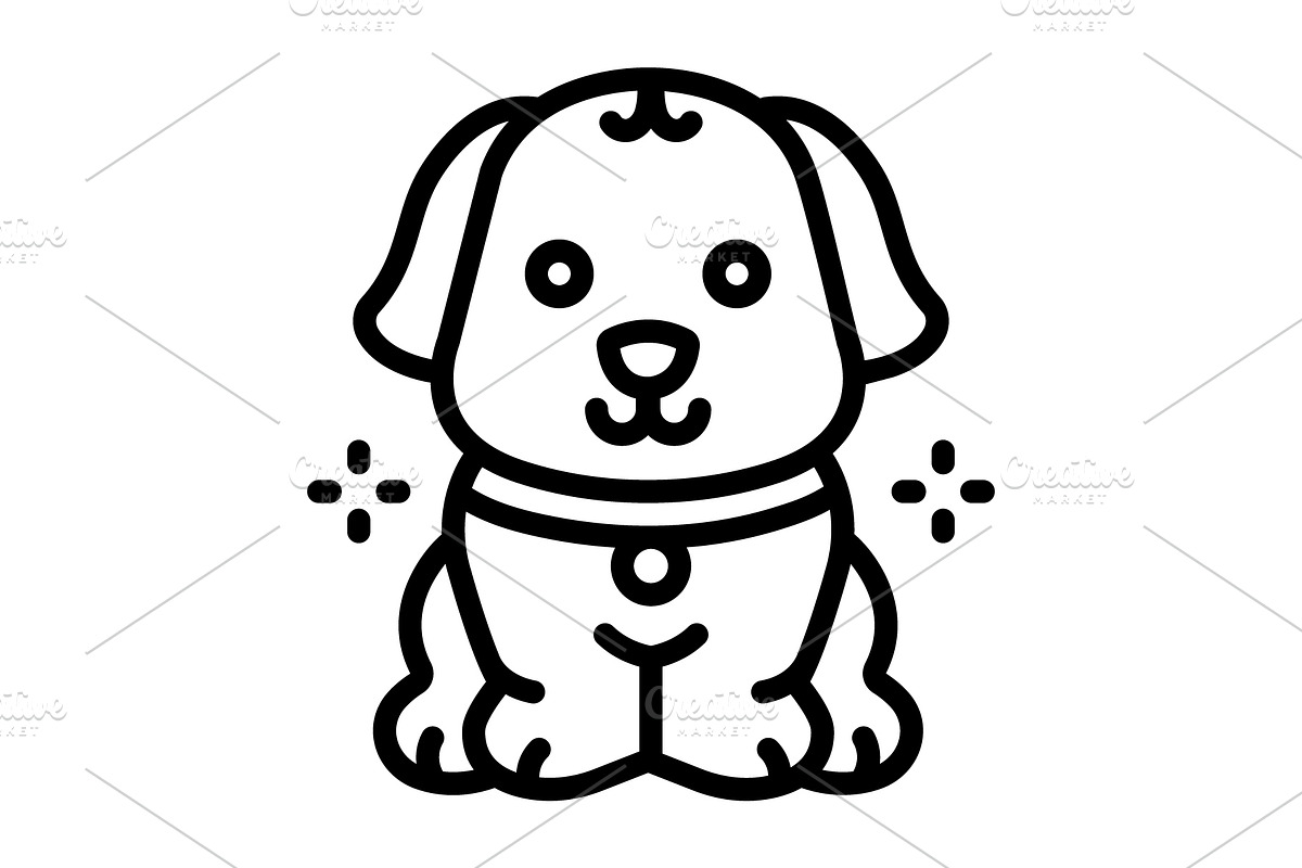Puppy pup black icon, an Outline Icon by Creative priyanka