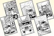 Transport Vehicles Coloring Pages, a Transportation Illustration by Catchy Ideaz (Thumbnail 3 of 3)