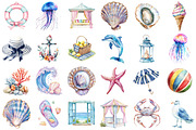 Preppy Coastal Clipart, a Seasonal Illustration by designcity5 (Thumbnail 2 of 5)