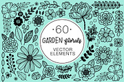 60 Garden Florals Vector Elements, an Illustration by Kristin Nohe Juchs (Thumbnail 1 of 5)