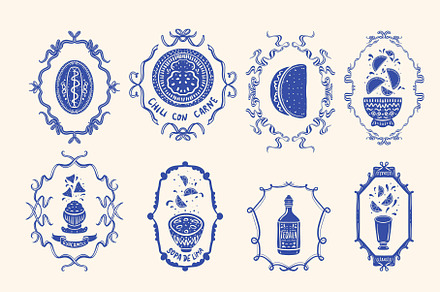 Mexican food collection, an Illustration by Anada