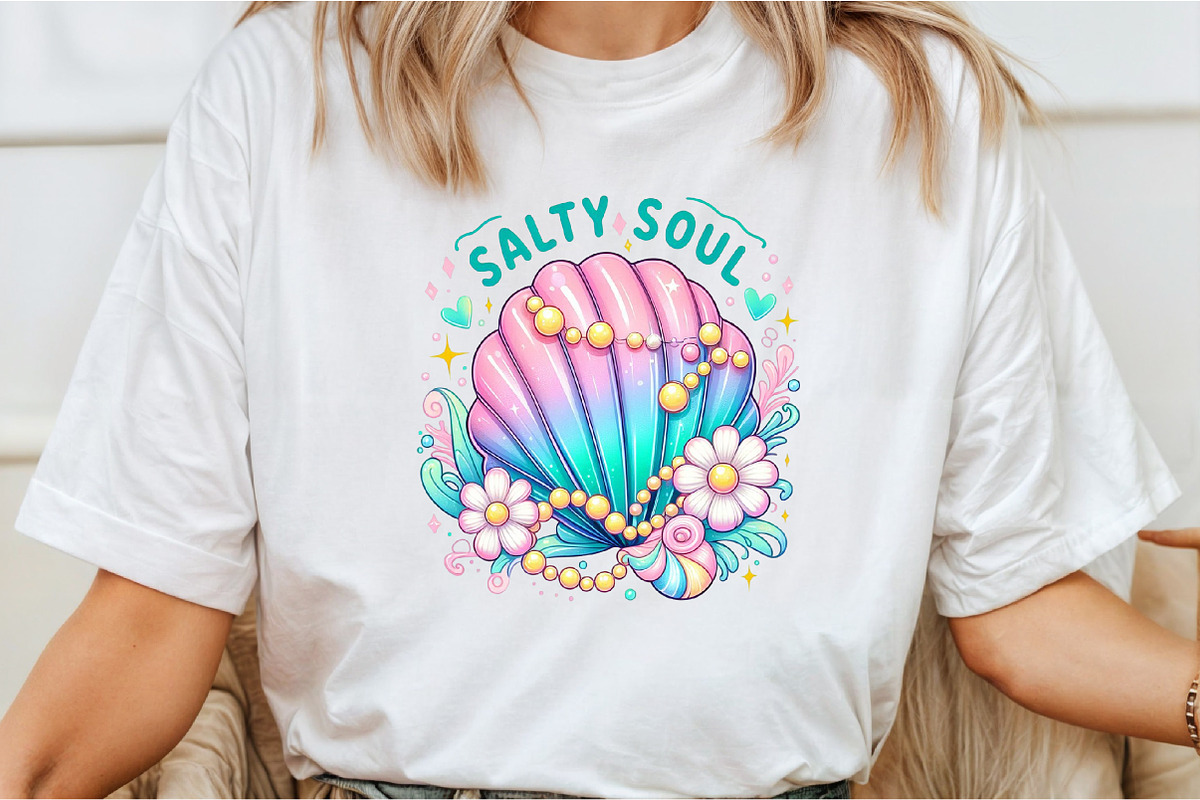 Clam Pearl Coquette Bow Salty Soul P, an Illustration by Libby Wishes (Photo 2 of 6)