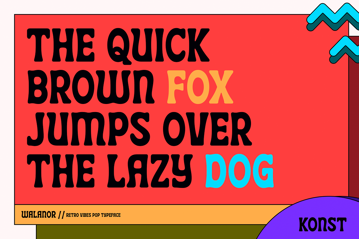 Walanor - Vintage Retro Pop Fonts, a Font by Konstantine Studio (Photo 9 of 12)