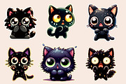 Frightened Black Cat Sticker Clipart, an Illustration by Designworld (Thumbnail 2 of 5)