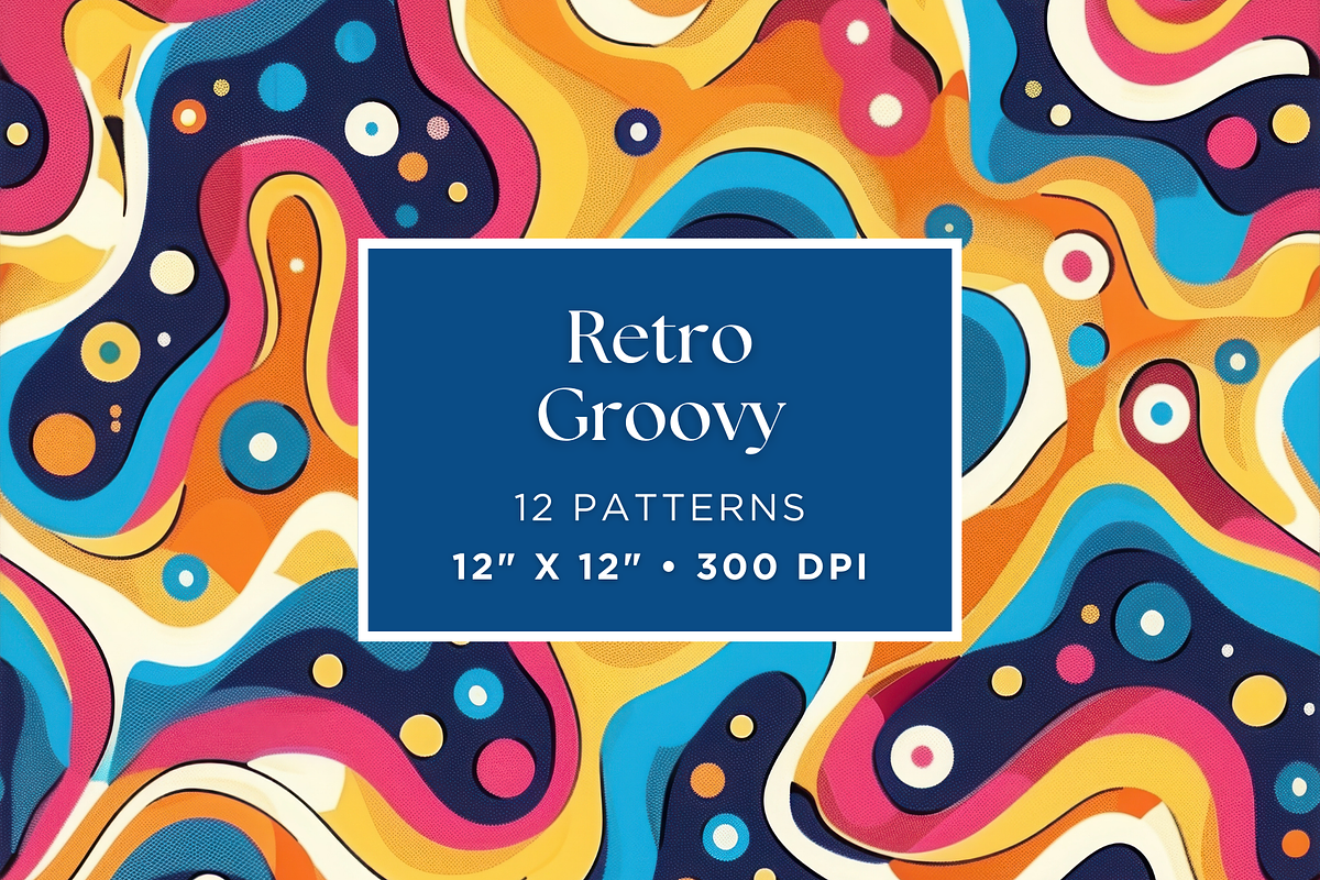 Retro Groovy Patterns, a Pattern Graphic by Artful Assets Boutique (Photo 1 of 4)