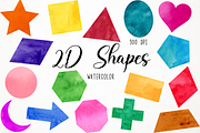 Watercolor 2D Shapes Clipart, an Education Illustration by Paulaparaula (Thumbnail 1 of 3)