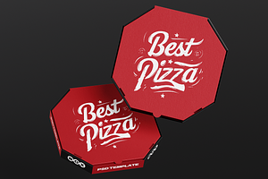 Pizza Box Packaging Mockup