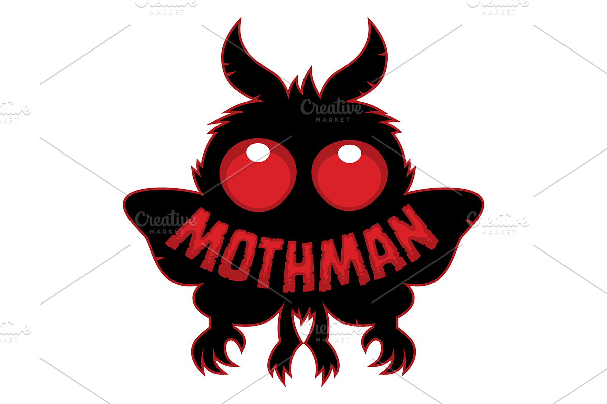 Red-Eyed Mysterious Mothman Cryptid, an Illustration by Schwegel Illustration (Photo 1 of 3)