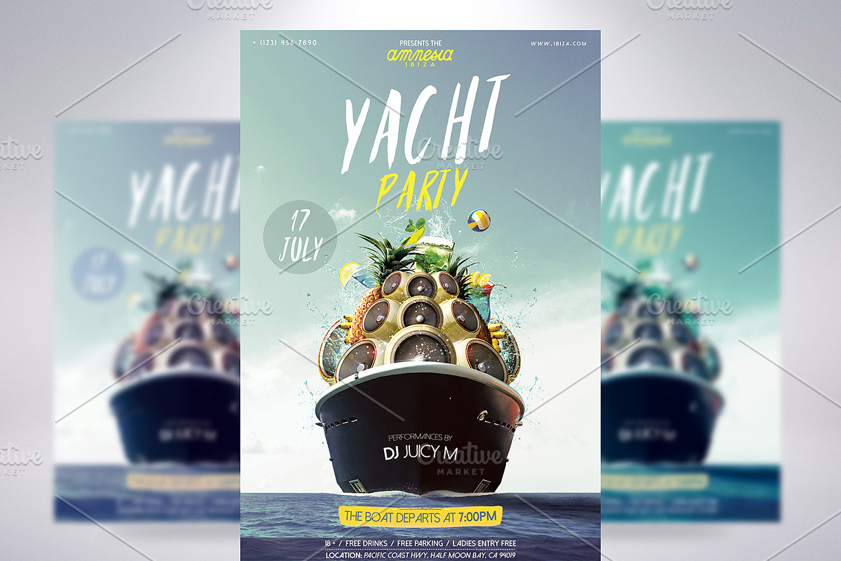 3 Yacht Party Flyers Bundle, a Flyer Template by CREATIVE DUDE (Photo 3 of 4)