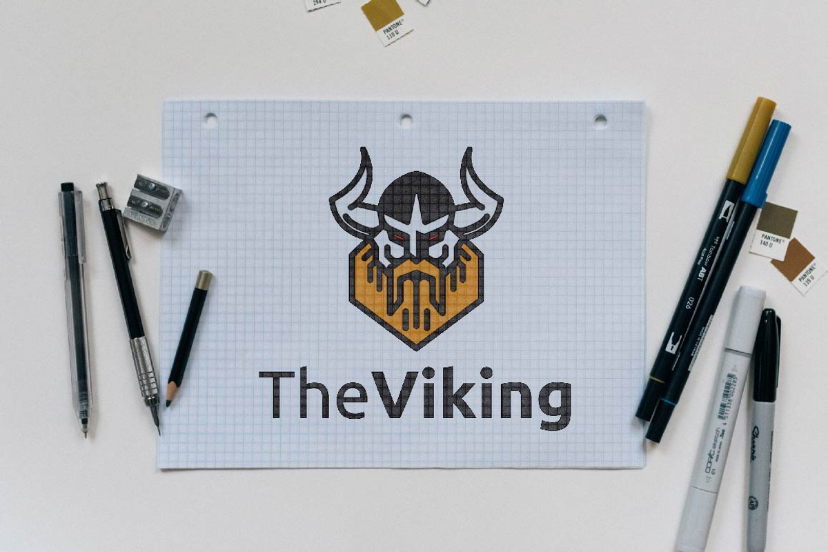 Horned Guy Head Viking Pirate Logo, a Branding & Logo Template by jongcreative (Photo 2 of 3)