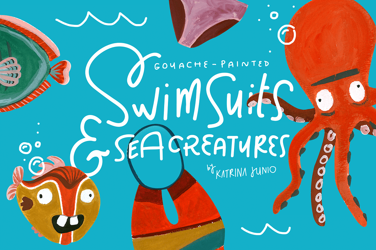 Swimsuits & Sea Creatures, an Illustration by Katrina Junio (Photo 1 of 7)