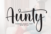 Aunty | Script Font, a Handwritten Font by Scratchones (Thumbnail 1 of 9)