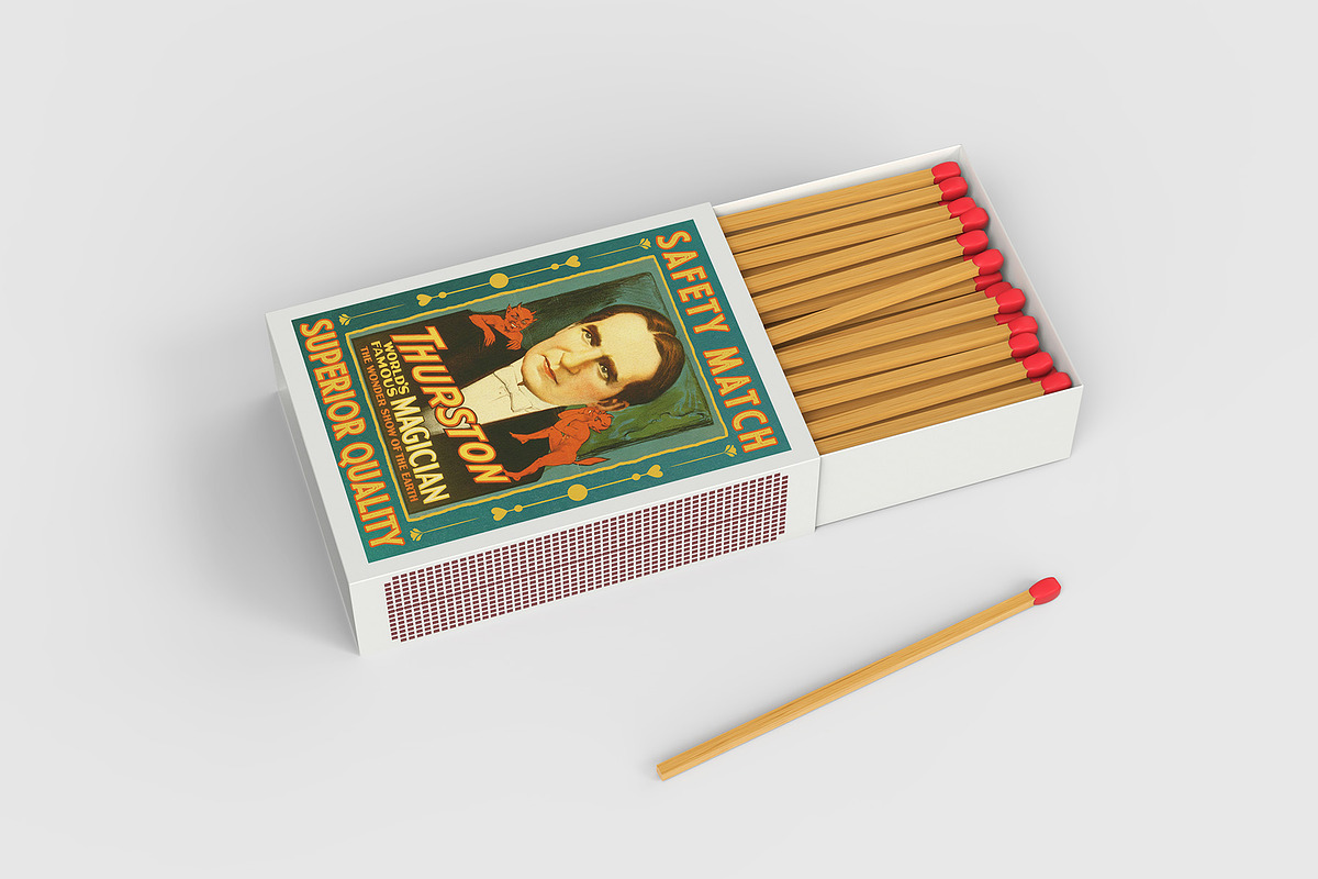 Match Box Mockup - 11 views, a Packaging Mockup by Illusiongraphic (Photo 3 of 19)