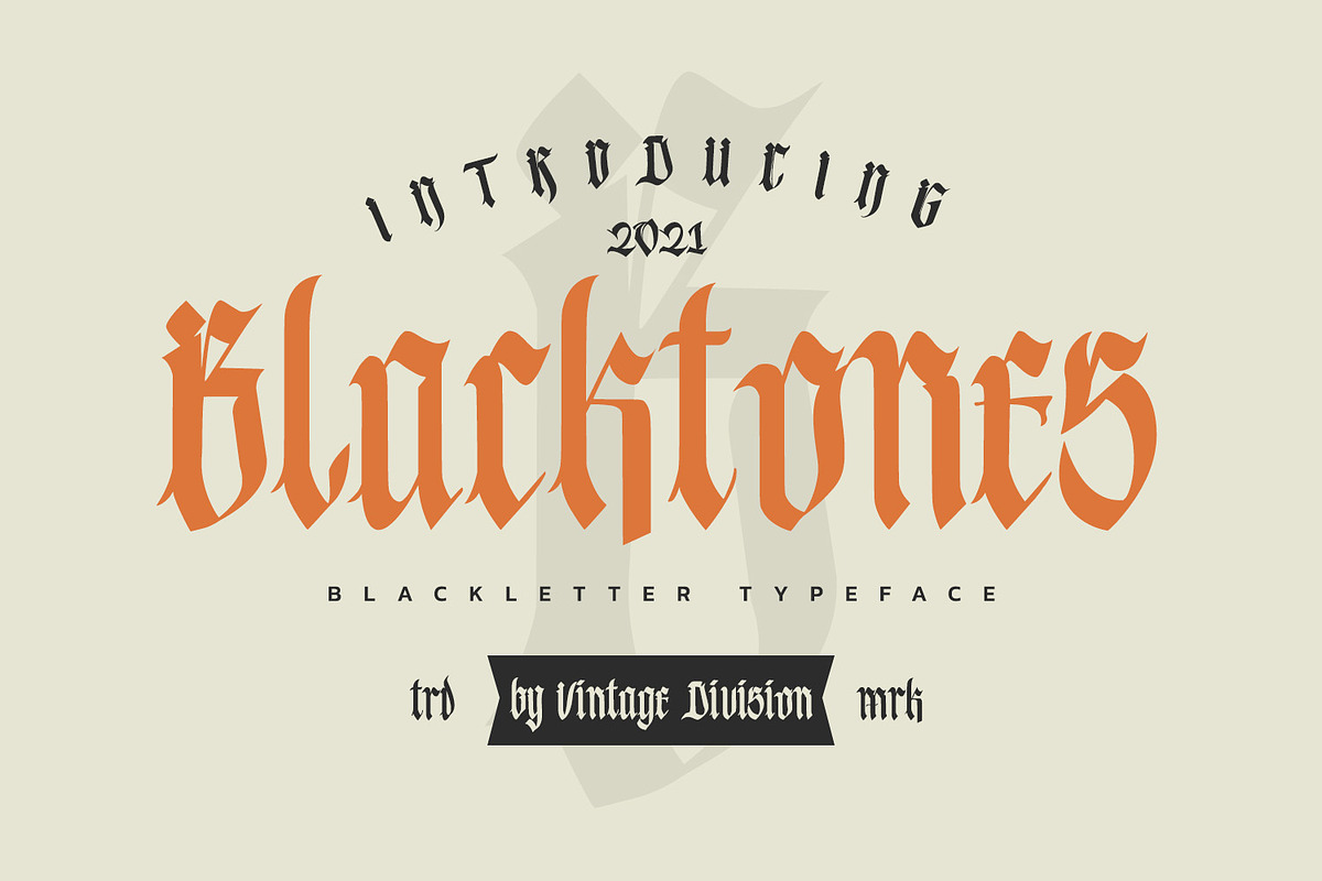 Blacktones, a Blackletter Font by Vintage Division (Photo 1 of 10)