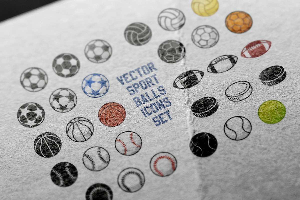 30 Sport Balls vector Icons Set, an Icon by Pingebat (Photo 2 of 3)