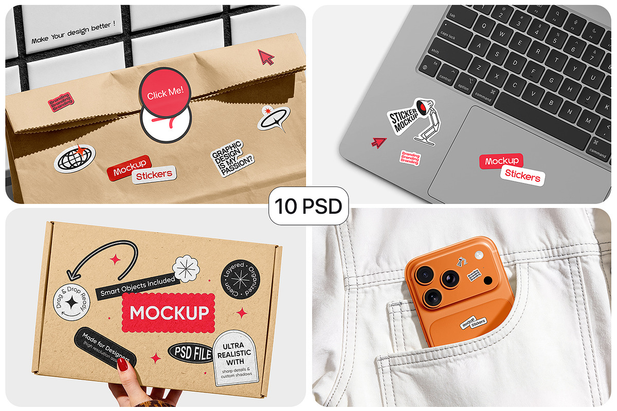 Product Sticker Mockups Pack, a Packaging Mockup by RamStudio2 (Photo 1 of 14)