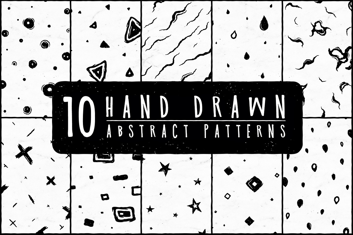 10 Hand Drawn Abstract Patterns, a Pattern Graphic by 2DFUNS (Photo 1 of 7)