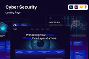 Cyber Security Website Template, a Landing Page Template by Glyphminds Studios (Thumbnail 1 of 3)