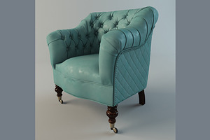 Sutton Leather Chair, a Furniture 3D Model by 3Dpapa