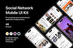 Social Network Mobile UI Kit, an UI Kit Template by flr.24