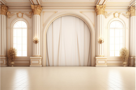 Polished Hotel hall floor. Generate, an Architecture Photo by Ylivdesign