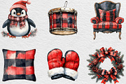 Red Black Christmas Clipart, an Illustration by Black Bird Studio (Thumbnail 5 of 6)