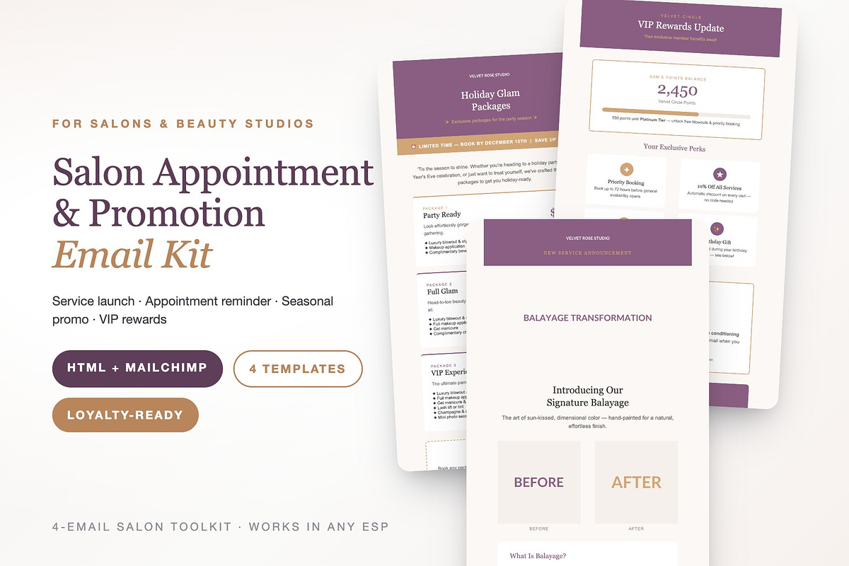 Beauty Email Kit — 4 Emails, an Email Template by Art Club (Photo 1 of 5)
