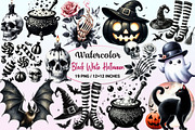 Black White Halloween Clipart, a Graphic by CitraGraphics (Thumbnail 1 of 4)