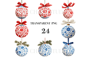 Christmas Baubles Clipart Set, a Decorative Illustration by Pati Charm Studio (Thumbnail 2 of 8)