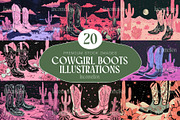 20 Cowgirl Desert Boot Illustrations, a Decorative Illustration by Incomelion (Thumbnail 1 of 9)