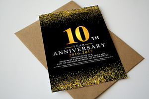 Anniversary Invitation+Rsvp Template, a Card Template by graphicforest