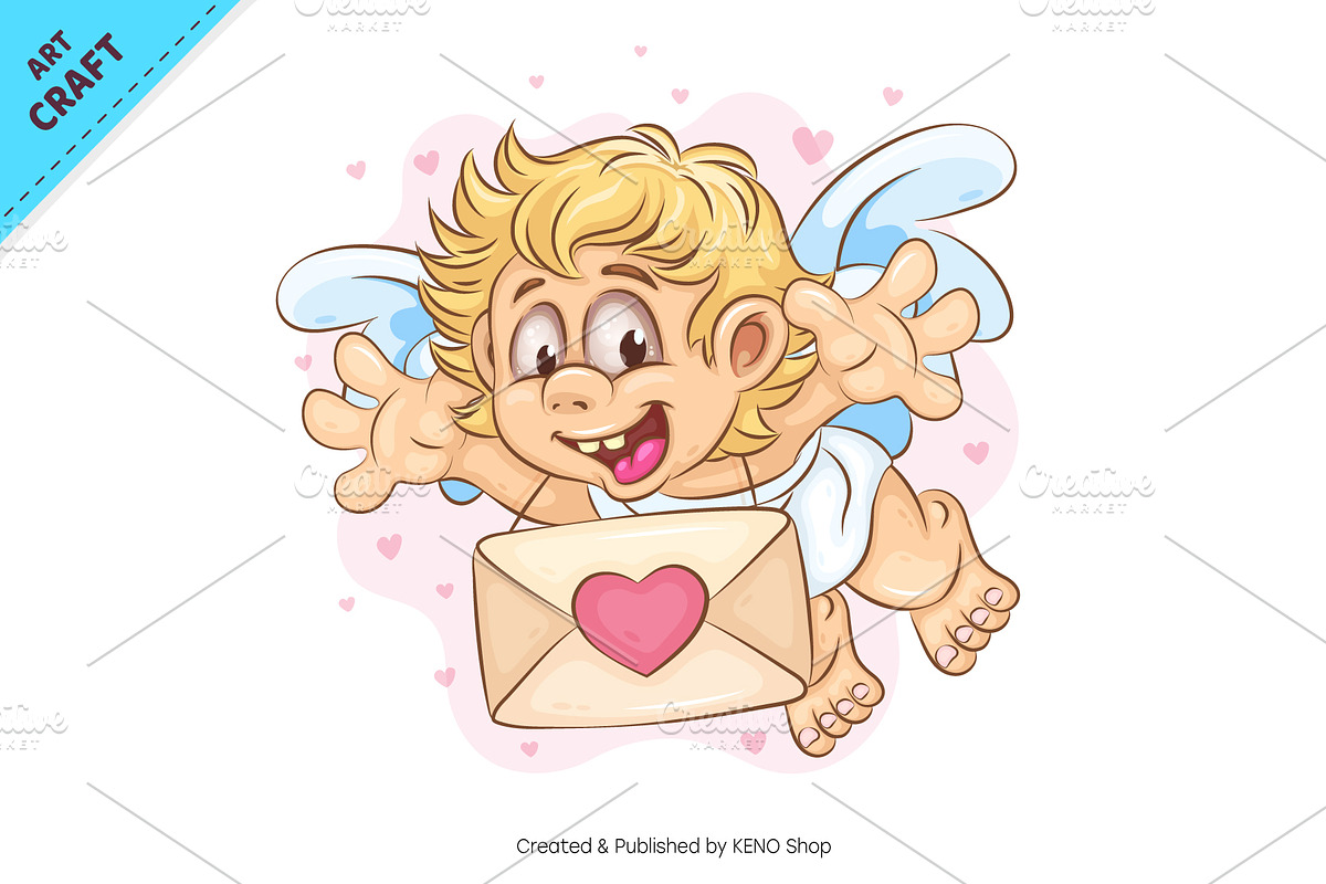 Bundle Cartoon Cupid 03. Tshirt, a Person Illustration by KENO Mascots (Photo 7 of 13)