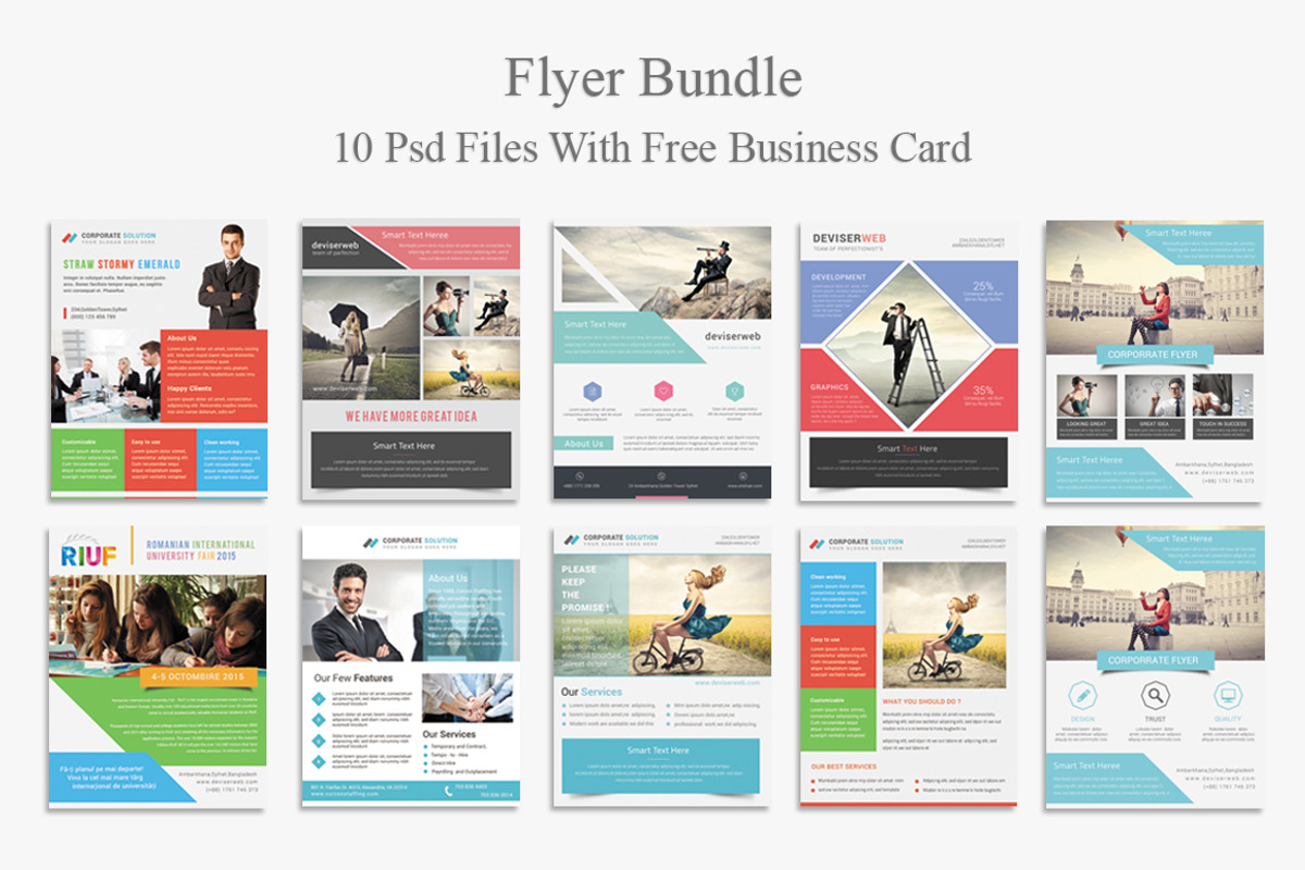 10 Corporate Flyer Bundle, a Flyer Template by DeviserWeb (Photo 1 of 5)