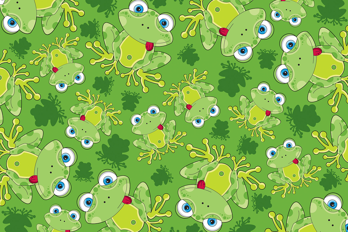 Cartoon Frog Pattern, an Animal Illustration by Mark Murphy Creative