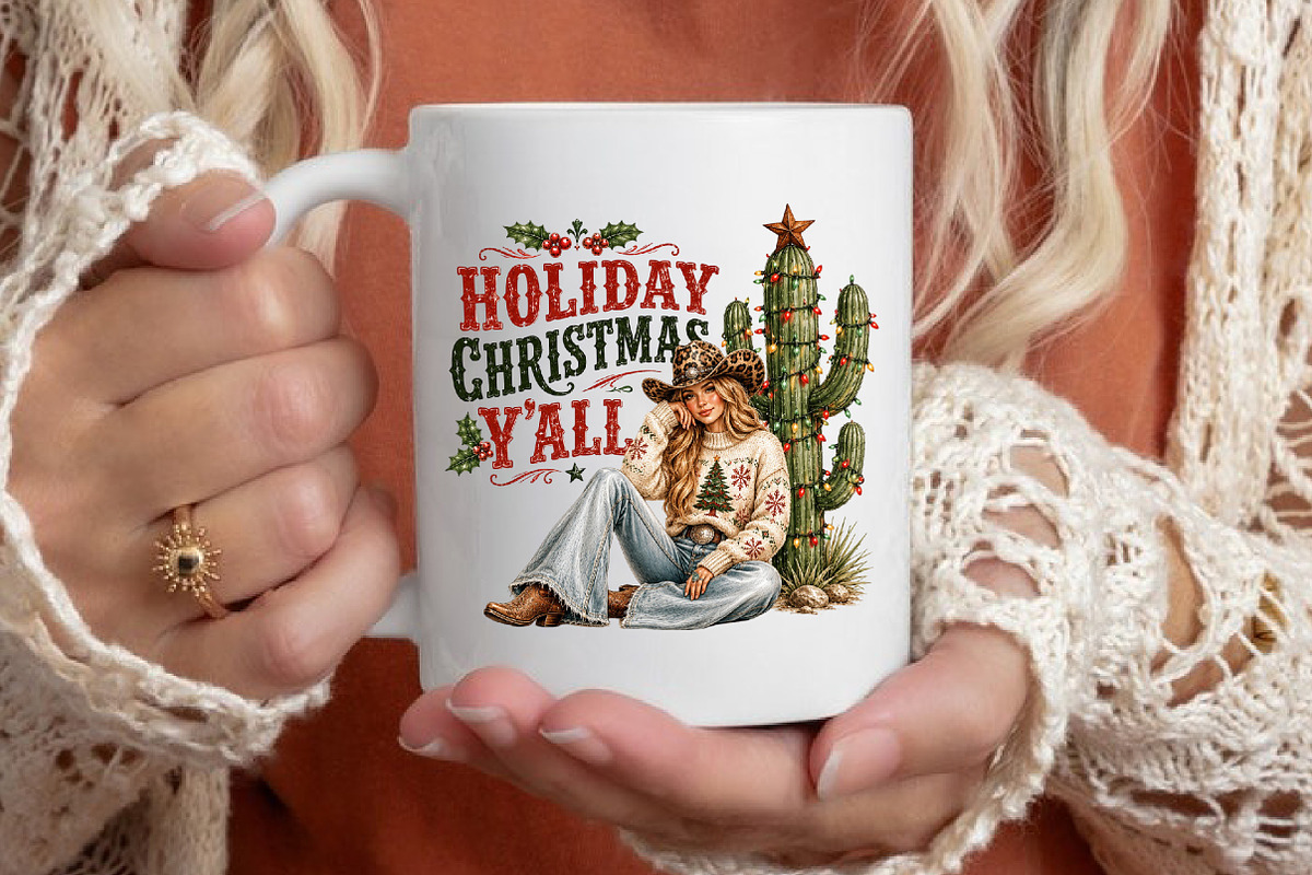 Western Holiday Christmas Y'all PNG, a Seasonal Illustration by designcity5 (Photo 4 of 4)