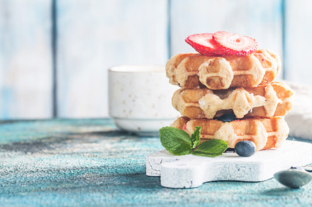 Homemade belgian waffles stock photo containing baked and belgian, a Food & Drink Photo by piter.goskov