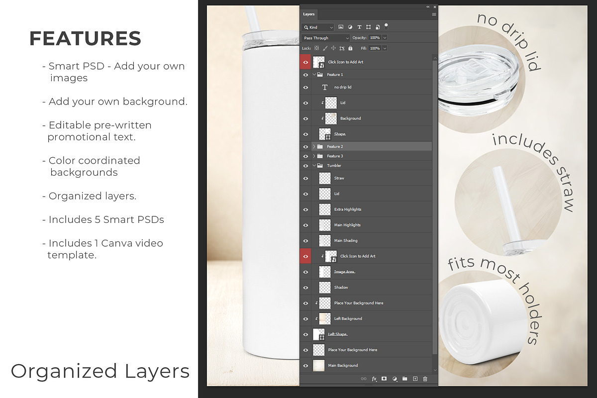 20oz Tumbler Mockup Listing Kit, a Cups & Container Mockup by StyledProductMockups (Photo 8 of 8)