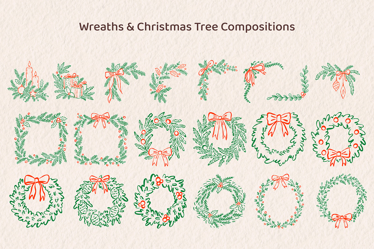 Christmas Wonderland hand drawn set, a Seasonal Illustration by Idressart (Photo 8 of 13)