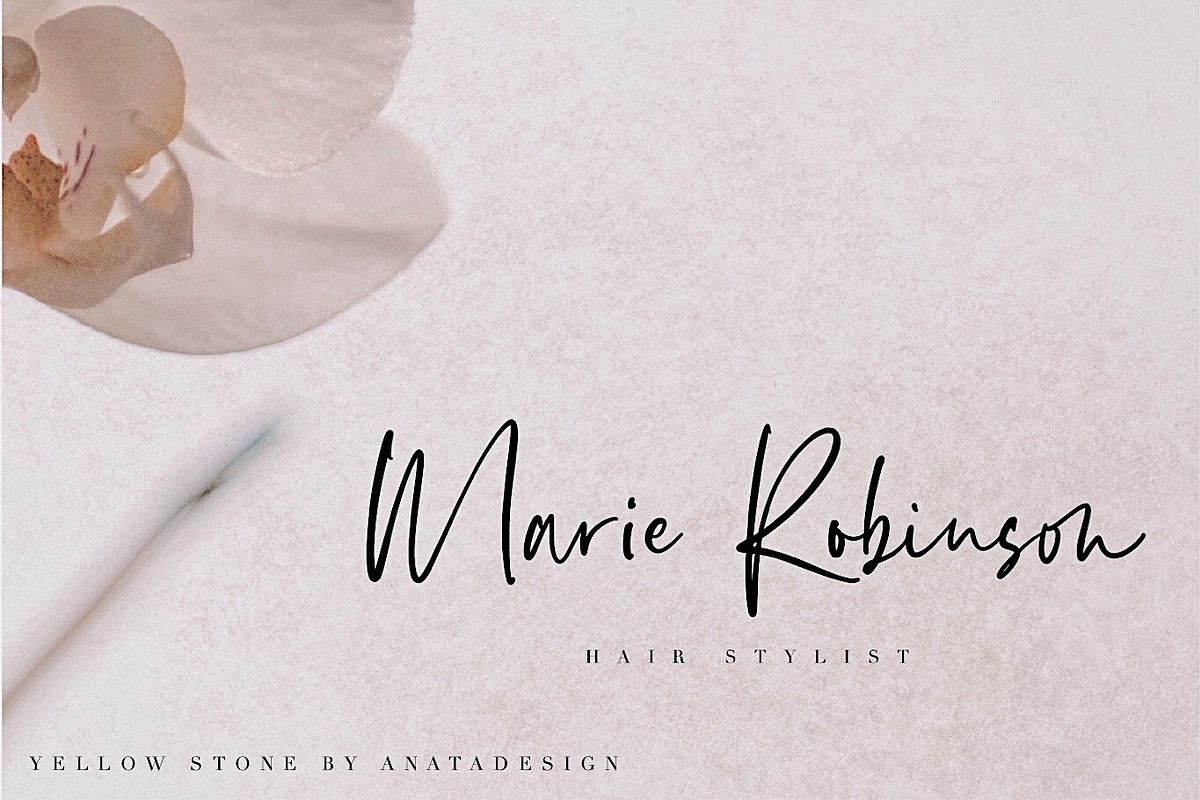 Sale 20% // Yellow Stone, a Script Font by Anatadesign (Photo 7 of 14)