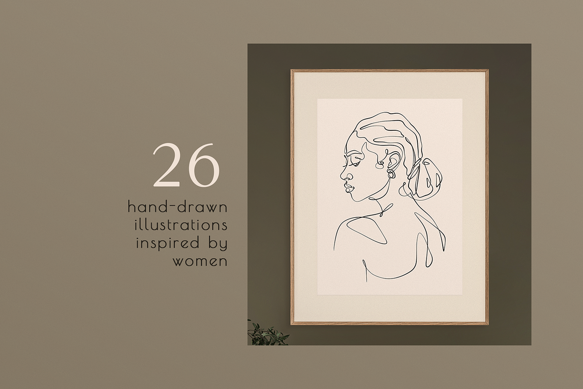 SHE - One line art women set, a Person Illustration by Anna.Klets (Photo 2 of 10)