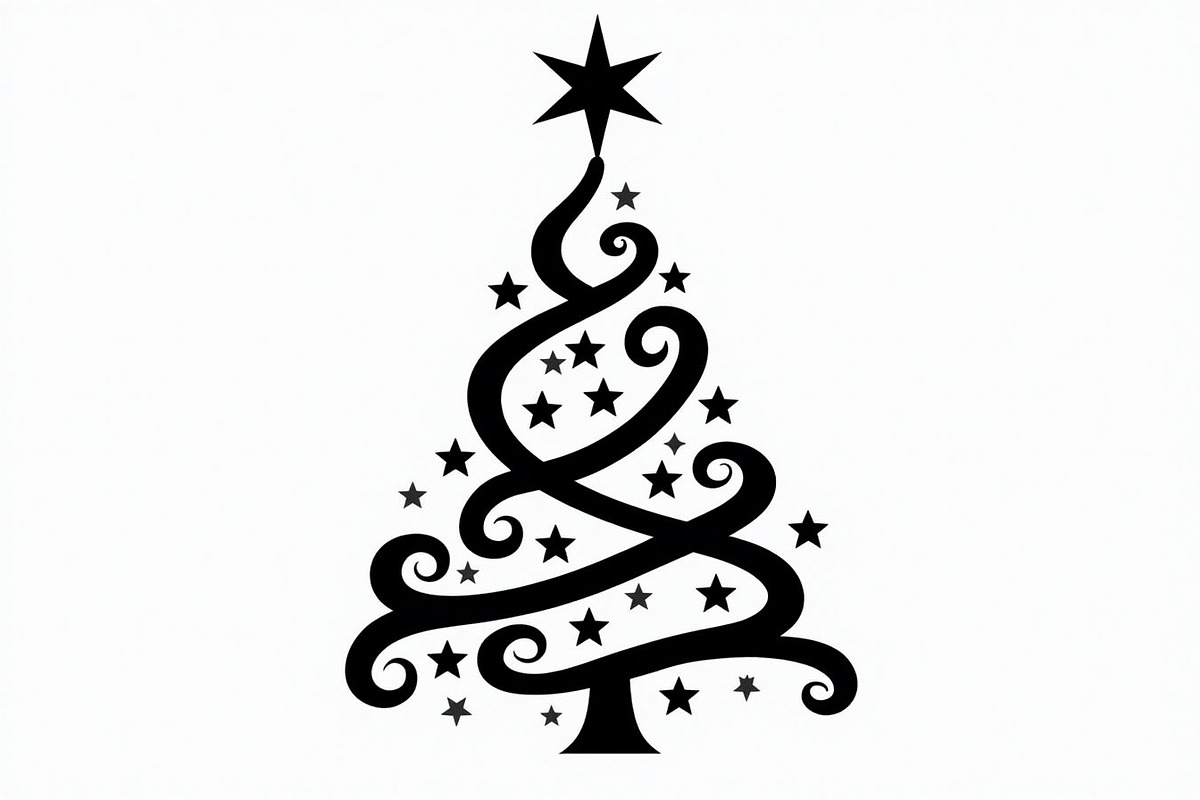Festive Swirl Xmas Tree Bundle, an Illustration by yasushie (Photo 9 of 21)