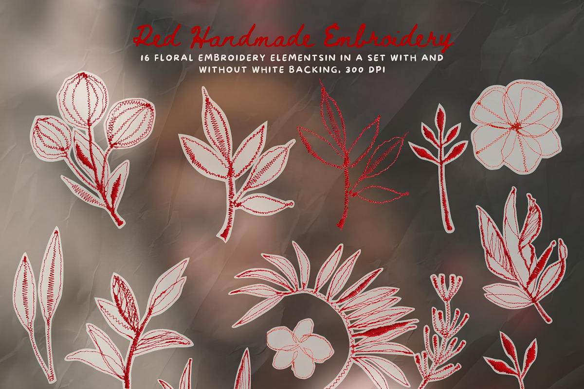 Red Handmade Embroidery Collage, an Object Graphic by InstaDesignPro (Photo 8 of 18)