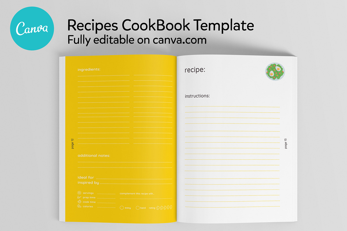 Recipes Book Canva A4 Template, a Magazine Template by DeLaGranSiete (Photo 7 of 13)