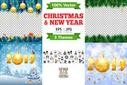 Christmas and New Year Themes, a Decorative Illustration by TAlex (Thumbnail 1 of 6)