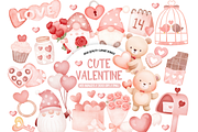 Cute Valentine Clipart Set, an Illustration by TatiMockup (Thumbnail 1 of 5)