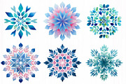 Snowflakes Watercolour Set Clipart, an Illustration by DreamCafeArt (Thumbnail 4 of 7)